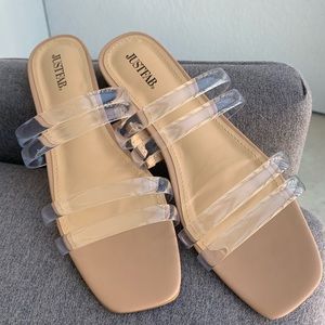 NWOT Clear Strap Sandals